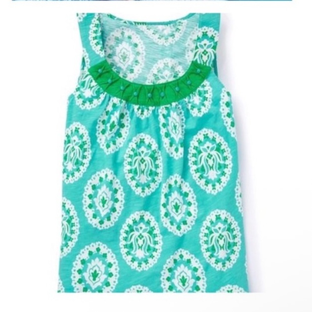 Boden Turquoise and Green Tank Top